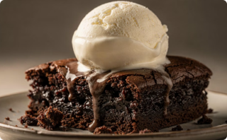 Brownie con helado