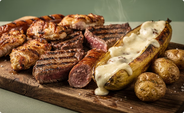 Parrillada completa con carnes variadas